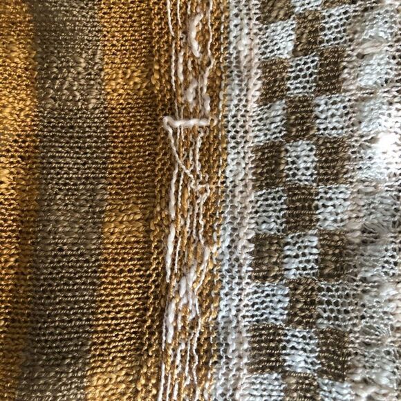 NEW ANDTHEWHY Cream, Gold, Green and Tan  Normcore, Grandpacore Sweater - Picture 7 of 15